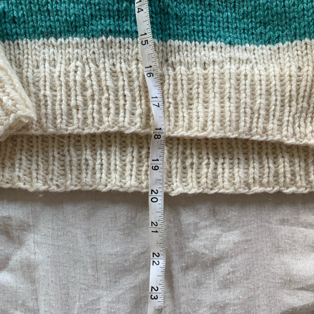 Handmade 100% wool. Colorful Striped Women's Sweater - Picture 2 of 4